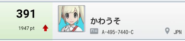 USUMシーズン12 順位391位